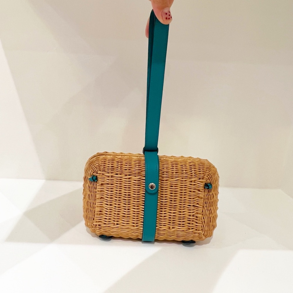 Hermès Rare Blue Paon Picnic Clutch Bag